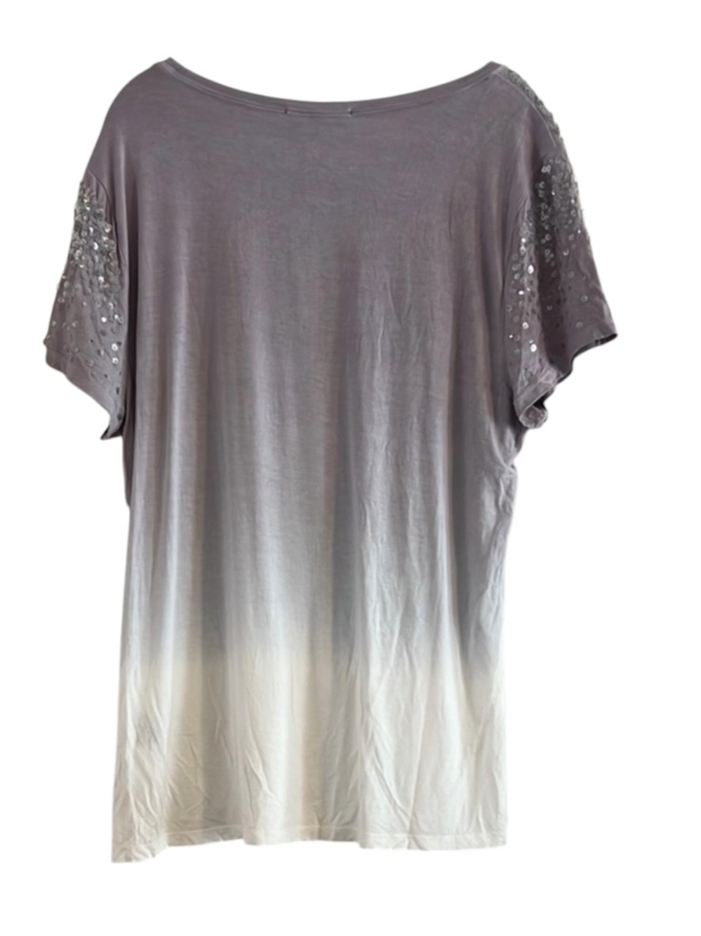 INC International Concepts Grey Ombre Sequin Shimmer Short Sleeve Top
Size XL - Picture 2 of 10